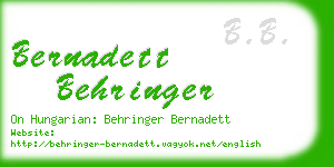 bernadett behringer business card